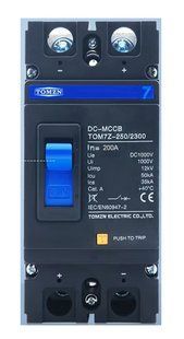 Автоматический двухполюсный выключатель постоянного тока MCCB DC 1000V 2Р TOMZN TOM7Z-250/2300 35kA tom7z-250/2300-2p-1000-200a фото