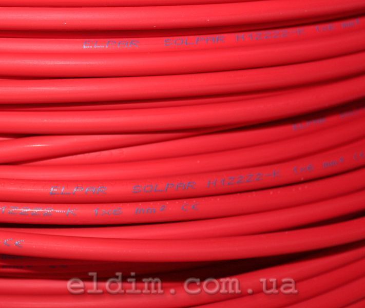 Кабель для сонячних панелей H1Z2Z2-K 6мм2 Elpar червоний elpar-H1Z2Z2-K фото