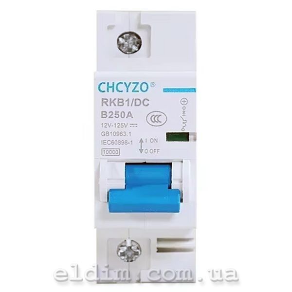 Автомат постоянного тока для аккумулятора и инвертора CHCYZO RKB1/DC B250A 1P 12VDC - 125VDC chcyzo-rkb1-dc-250-1p фото