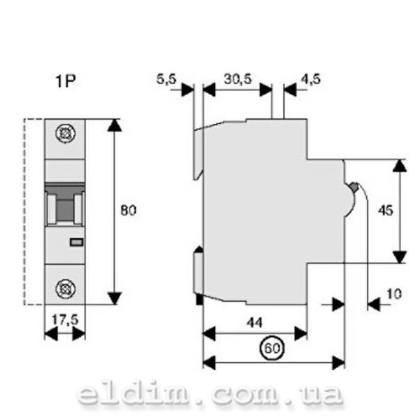 Автоматический выключатель Eaton, HL-C10/1, 1P 10A HL-C10/1 фото