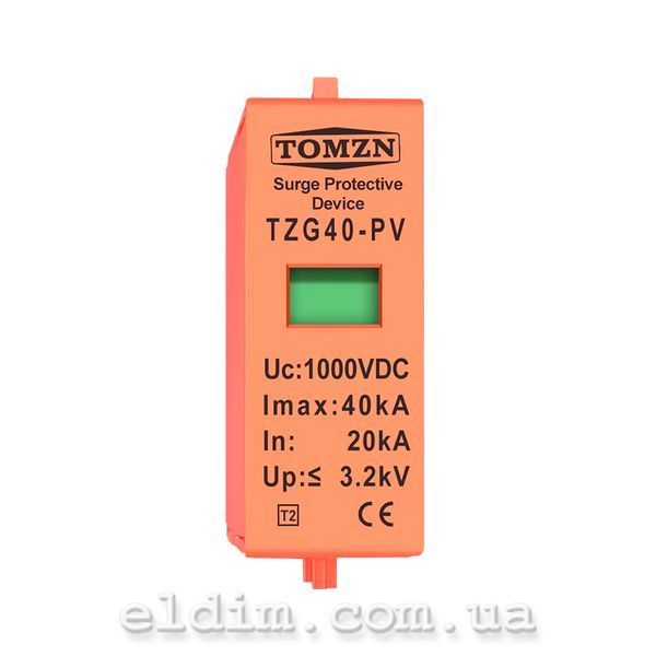 Модуль змінний TOMZN TZG40-PV 1P SPD 20-40kА приладів захисту від імпульсних перенапруг 500VDC tzg40-500-r фото