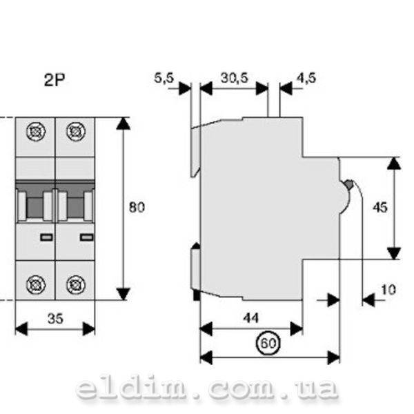 Автоматический выключатель Eaton, HL-C10/2, 2P 10A HL-C10/2 фото